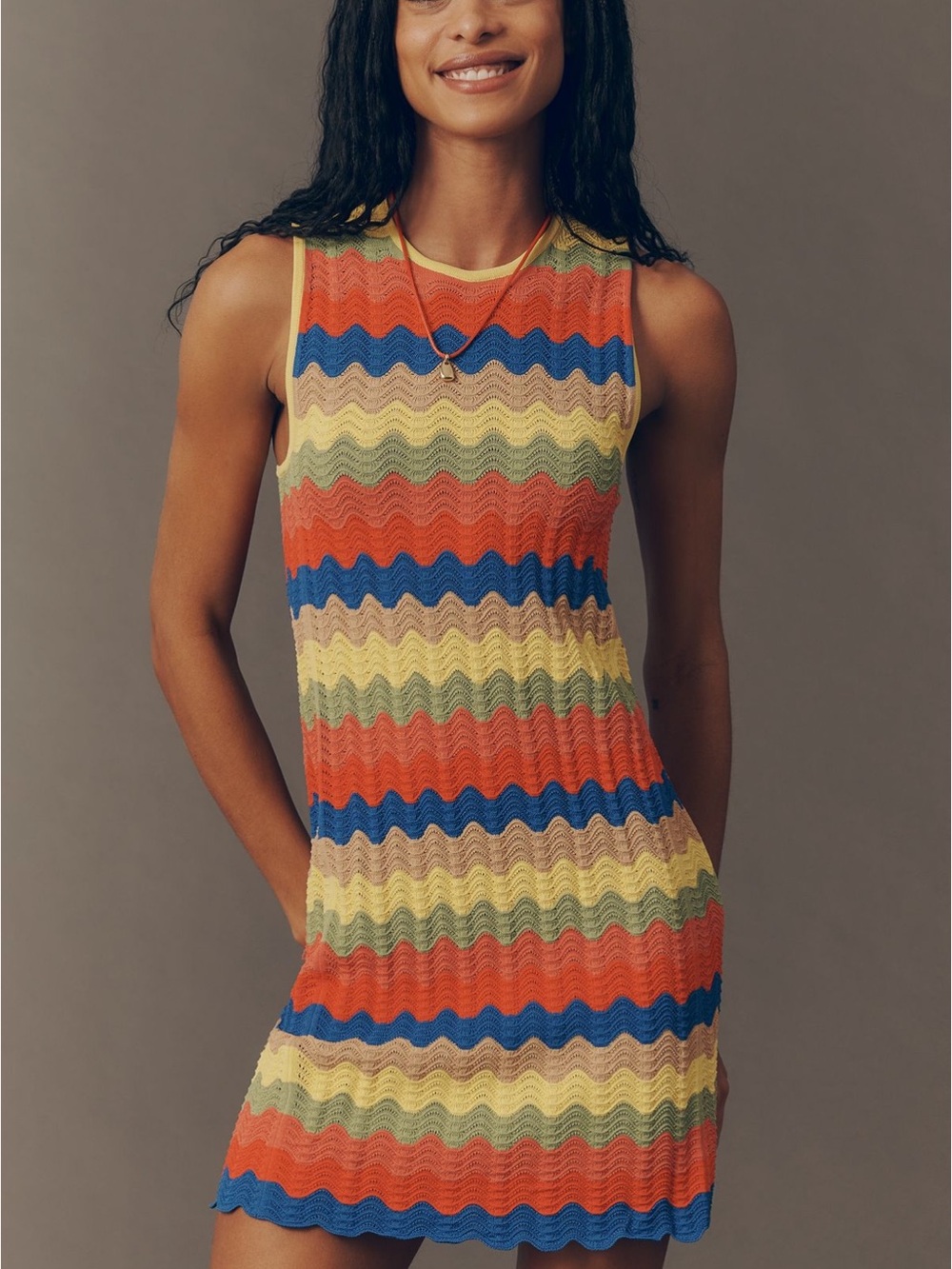 Simon Miller Multi-Stripe Chevron Knit Mini Dress
